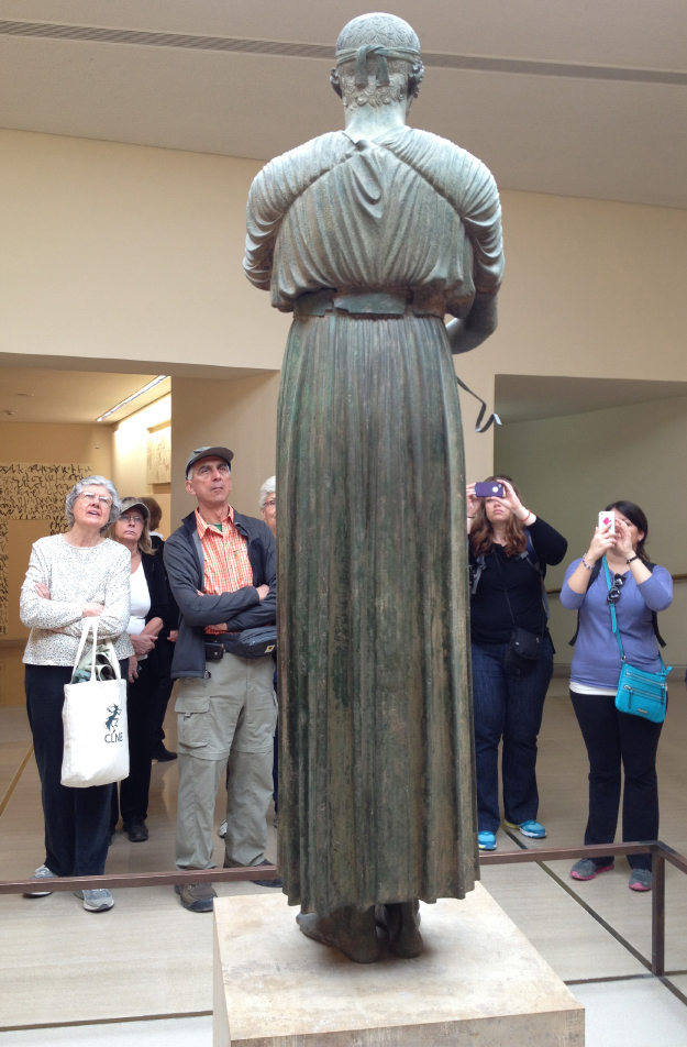 Beholding the bronze Charioteer of Delphi