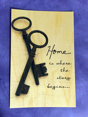 home is where the story begins postcard